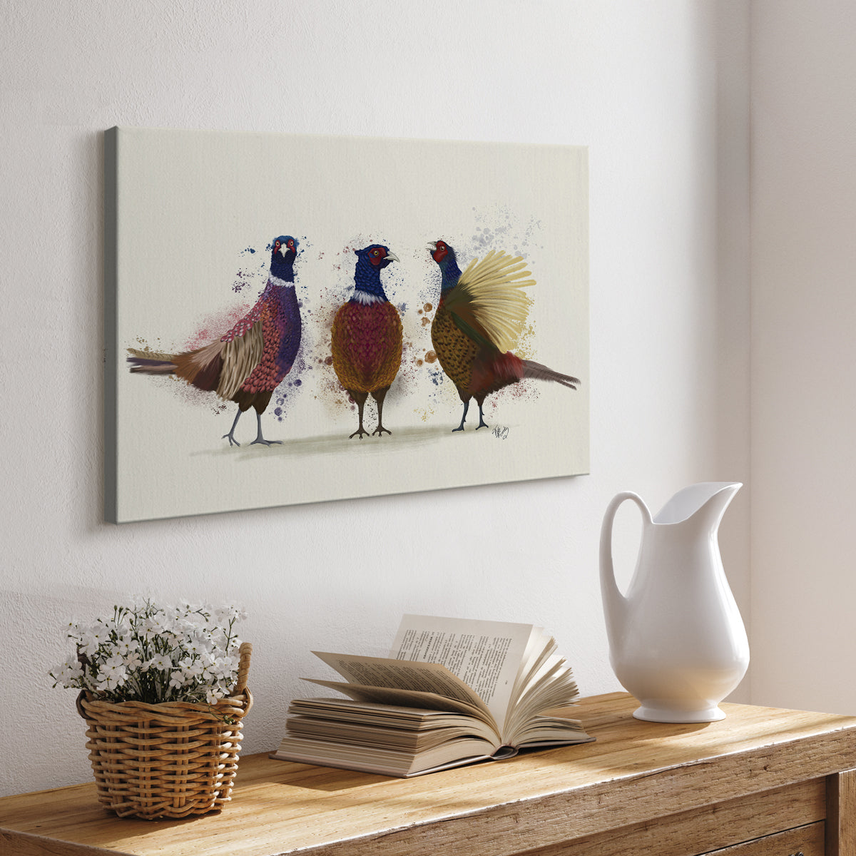 Pheasant Trio - Canvas Art Print