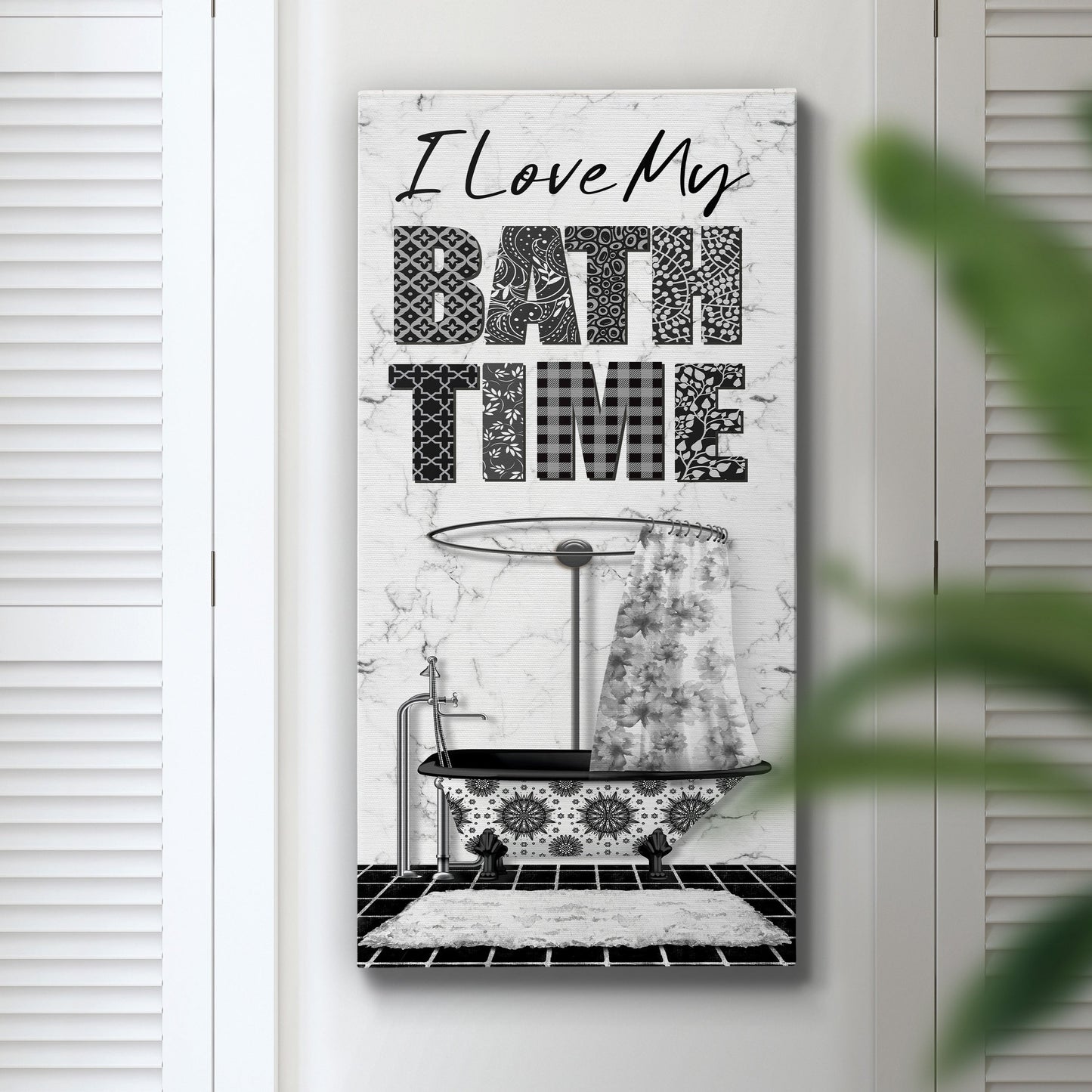 I Love My Bath Time - Premium Gallery Wrapped Canvas - Ready to Hang