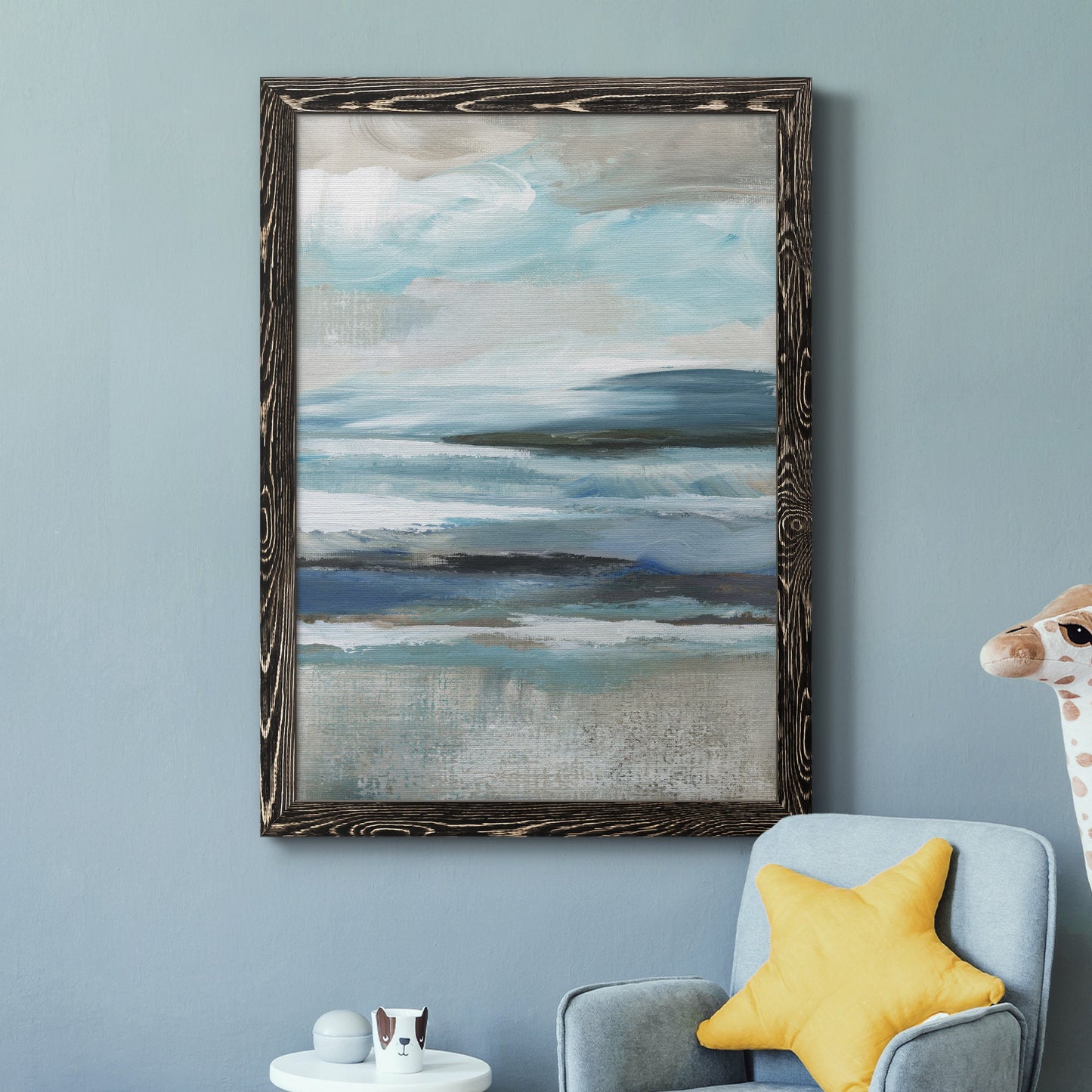Distant Drama II - Barnwood Framed Canvas Print