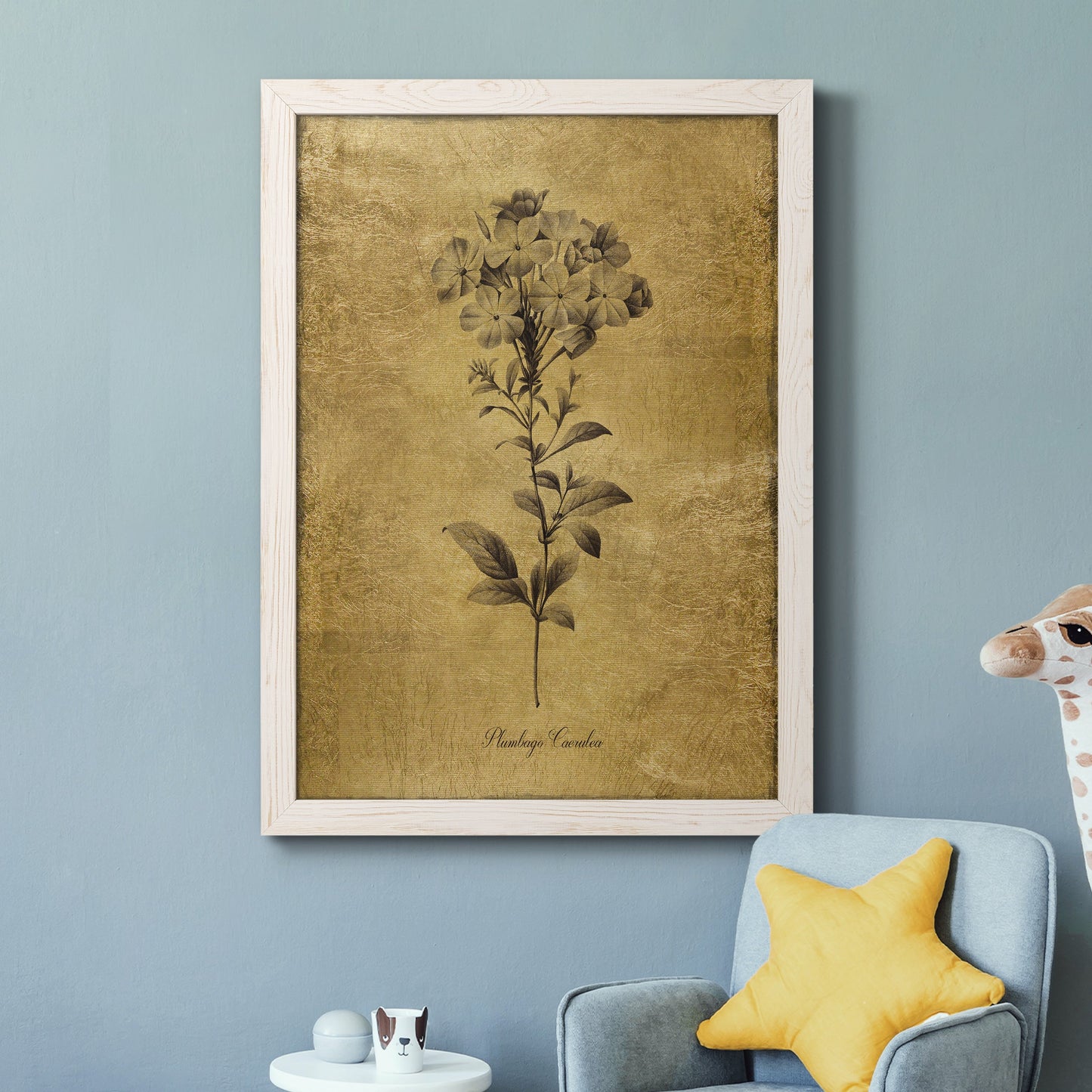 Gold Sketch Botanical II - Premium Canvas Framed in Barnwood - Ready to Hang