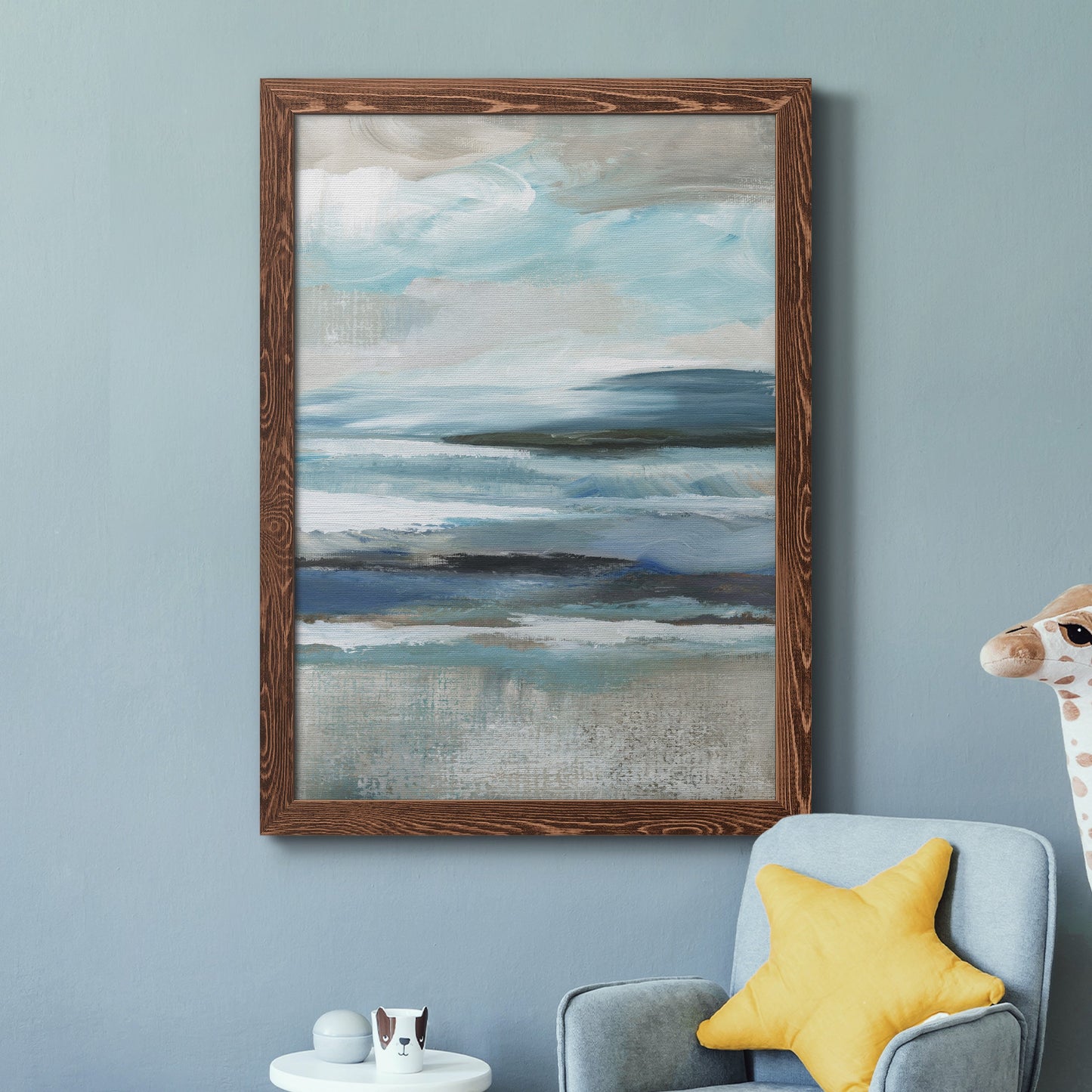 Distant Drama II - Barnwood Framed Canvas Print