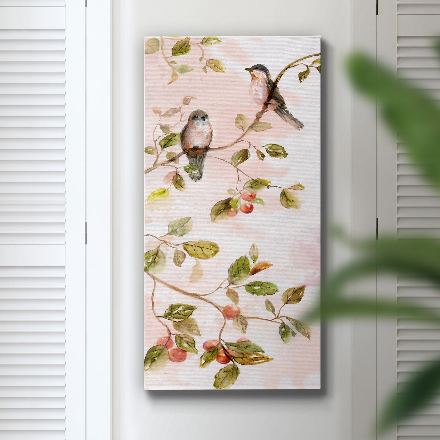 Blushing Birds I - Premium Gallery Wrapped Canvas - Ready to Hang