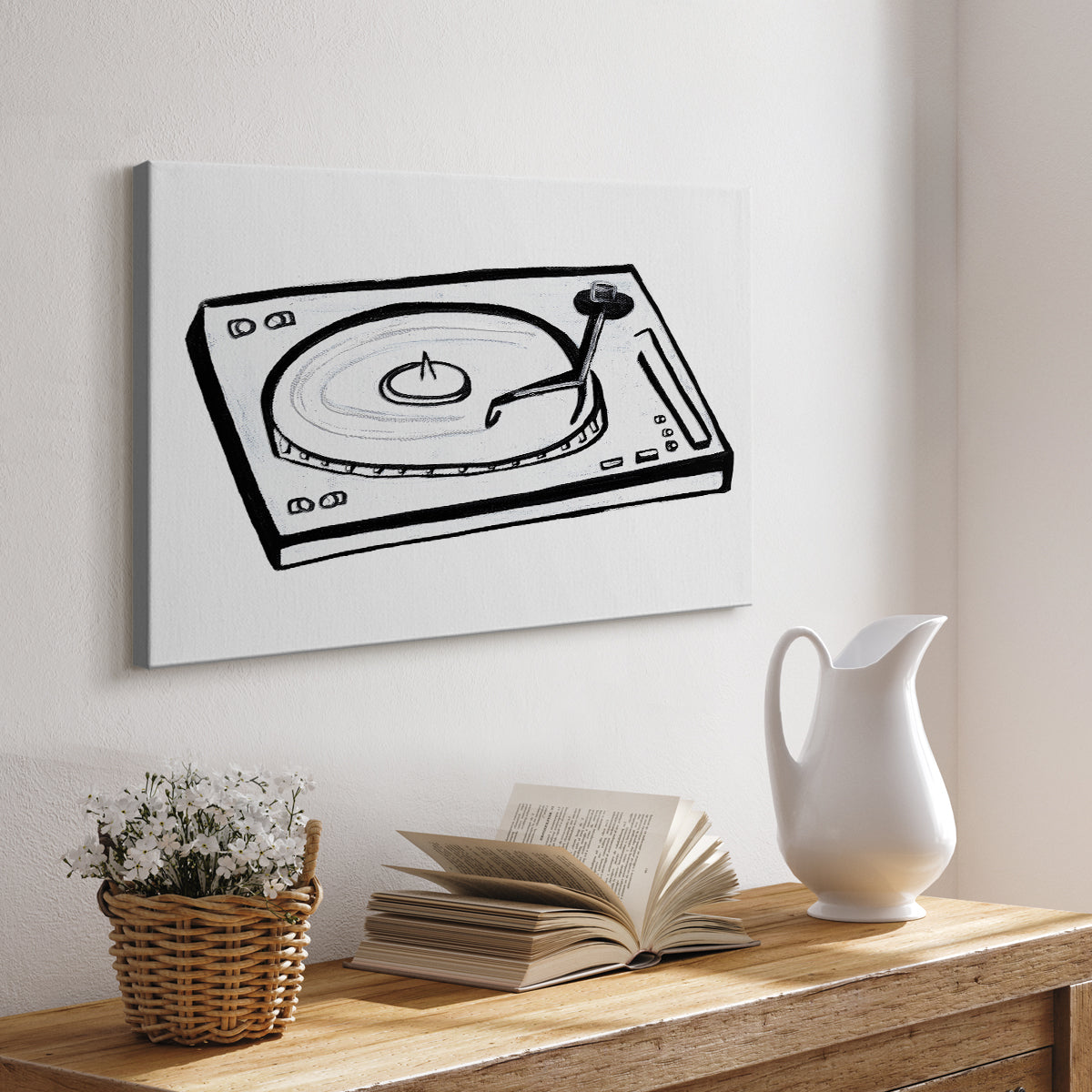 Vinyl Sketch - Canvas Art Print