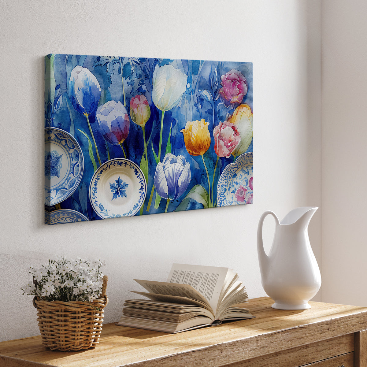 Floral Watercolor L - Canvas Art Print