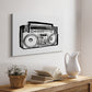Boombox Sketch - Canvas Art Print
