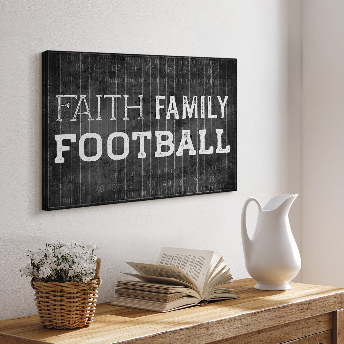 Faith Family Football - Canvas Art Print
