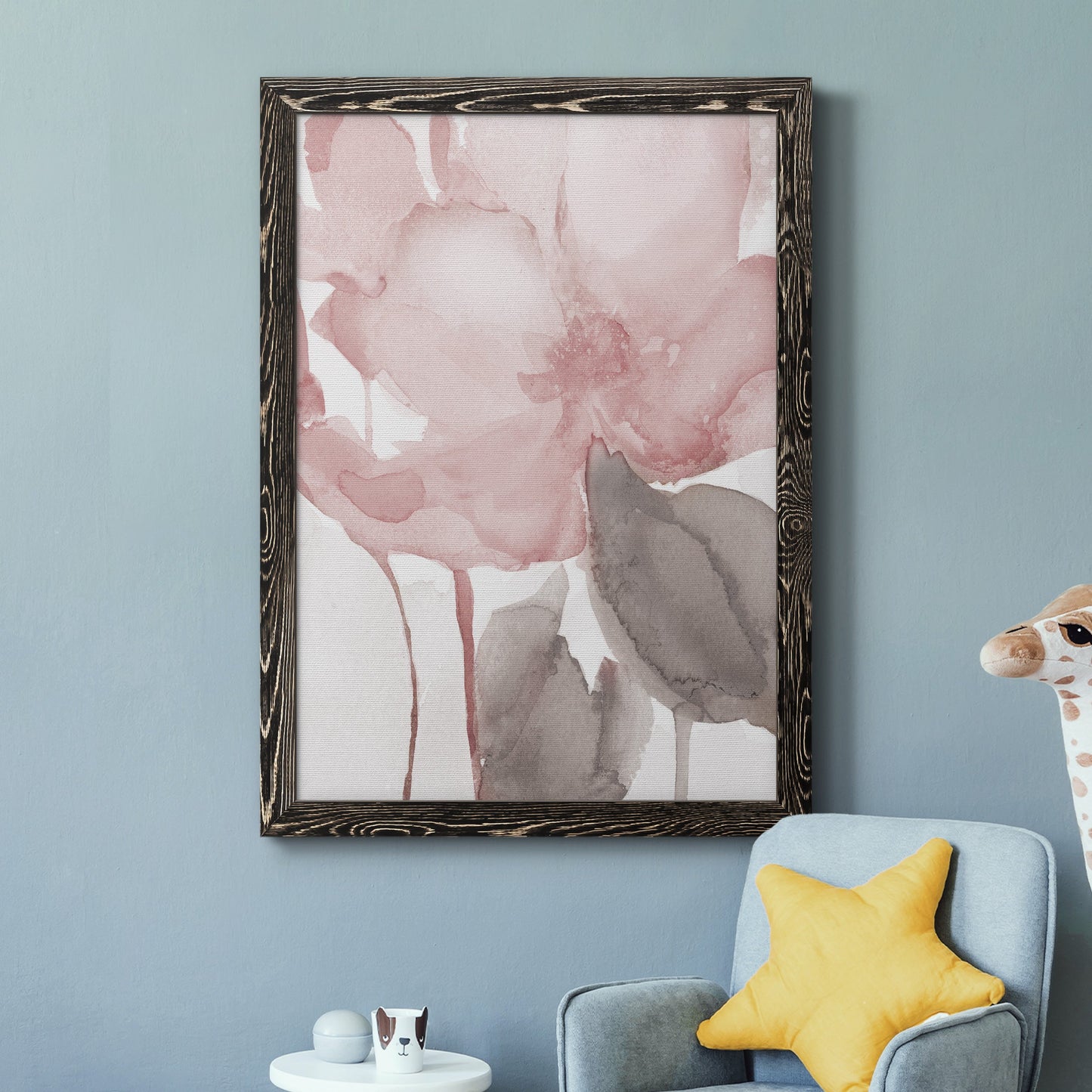 Blush Bloom II - Premium Canvas Framed in Barnwood - Ready to Hang