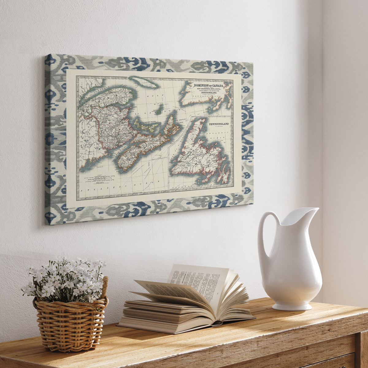 Bordered Map of Canada - Canvas Art Print