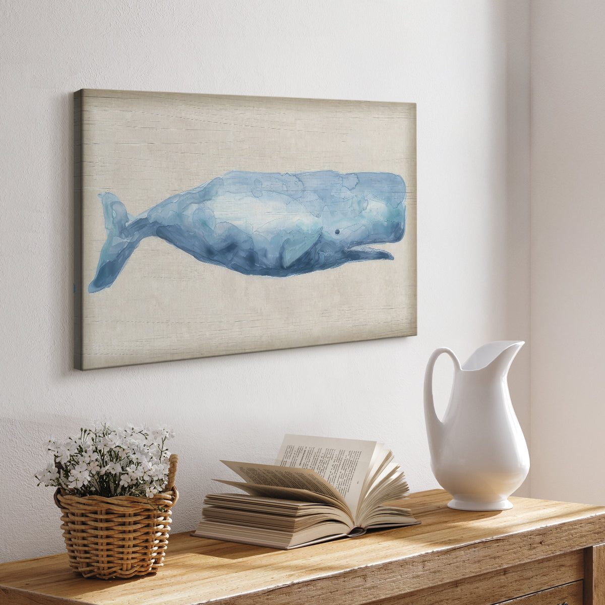 Rustic Whale I - Canvas Art Print