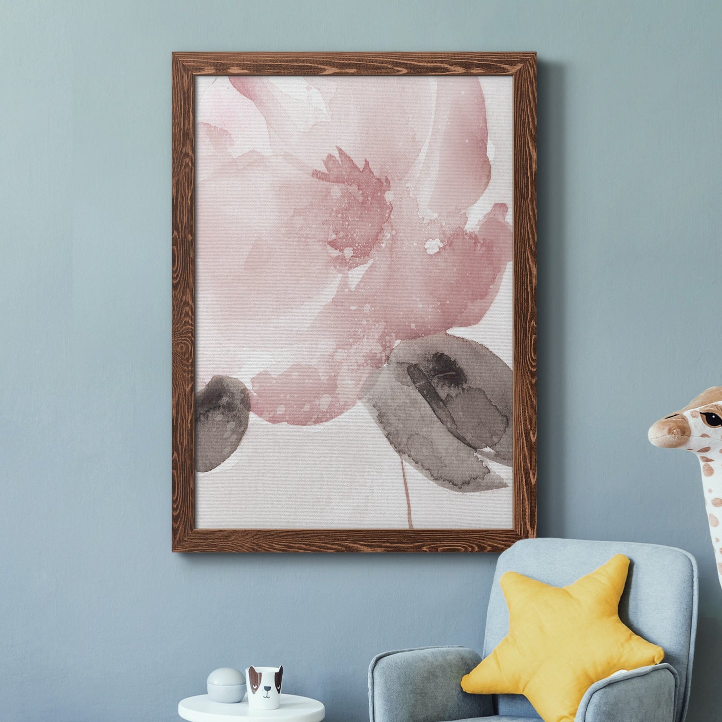 Blush Bloom I - Premium Canvas Framed in Barnwood - Ready to Hang