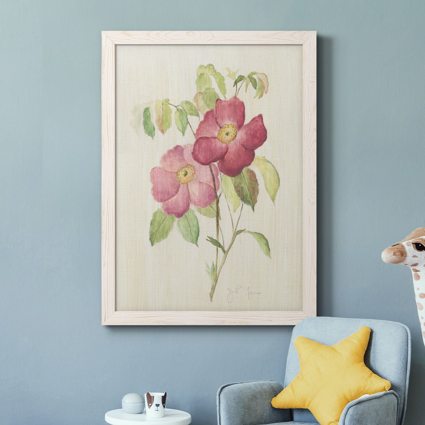 Dusty Rose II - Premium Canvas Framed in Barnwood - Ready to Hang