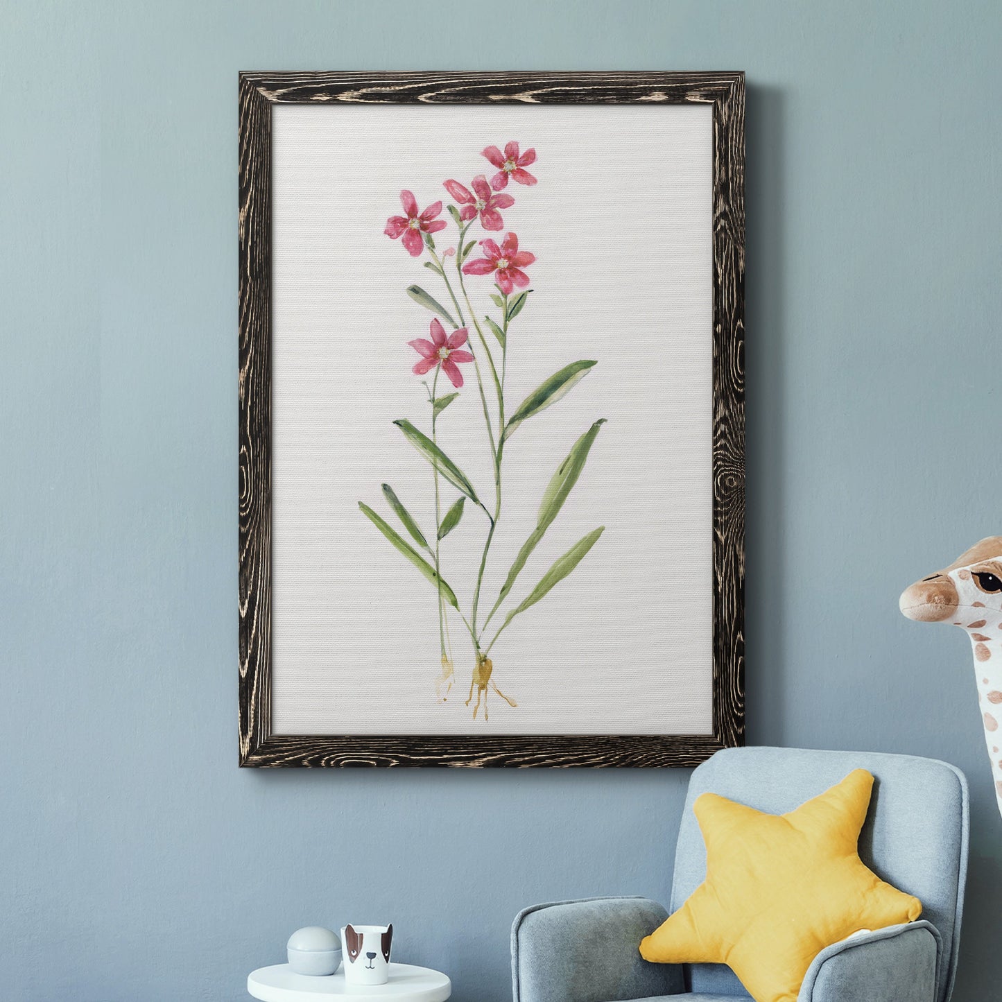 Delicate Pink II - Premium Canvas Framed in Barnwood - Ready to Hang