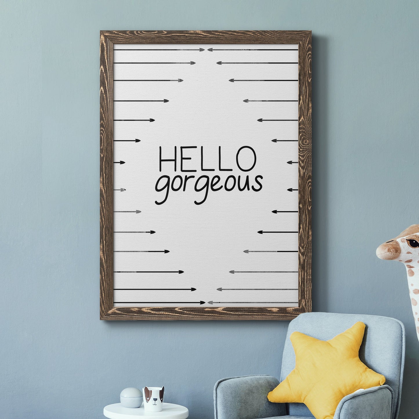 Hello Gorgeous - Premium Canvas Framed in Barnwood - Ready to Hang