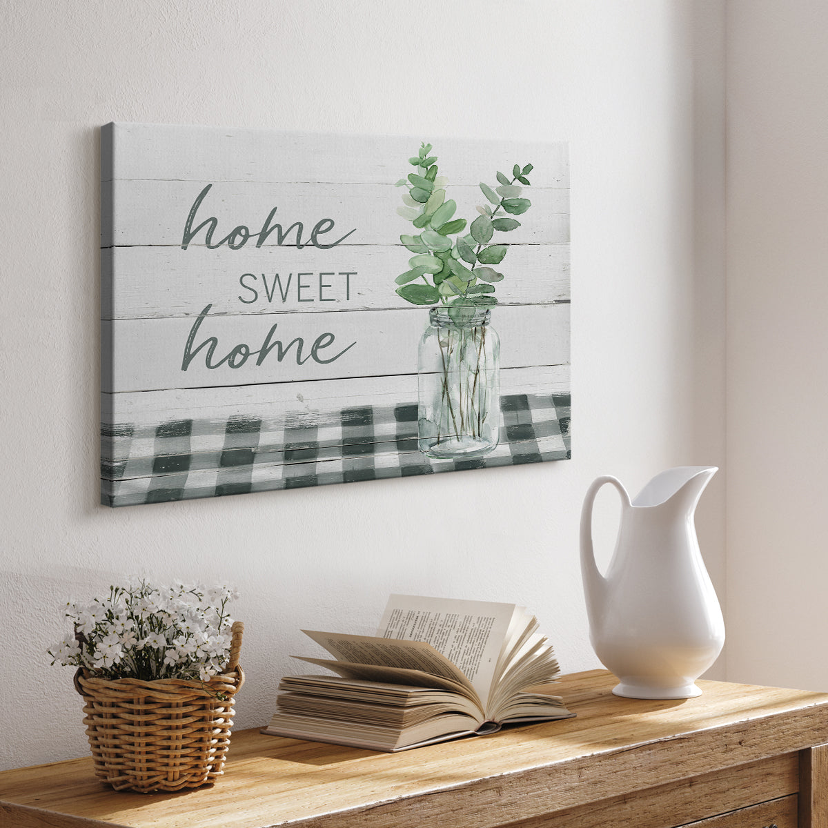 Eucalyptus Home Sweet Home - Canvas Art Print