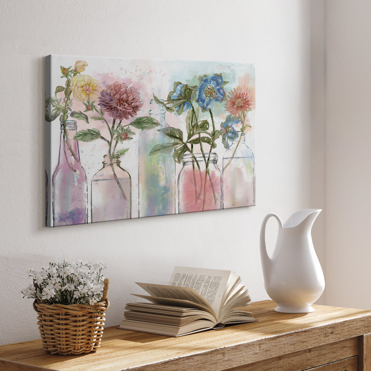 Vintage Bottle Collection - Canvas Art Print