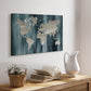 Navy World Map - Canvas Art Print