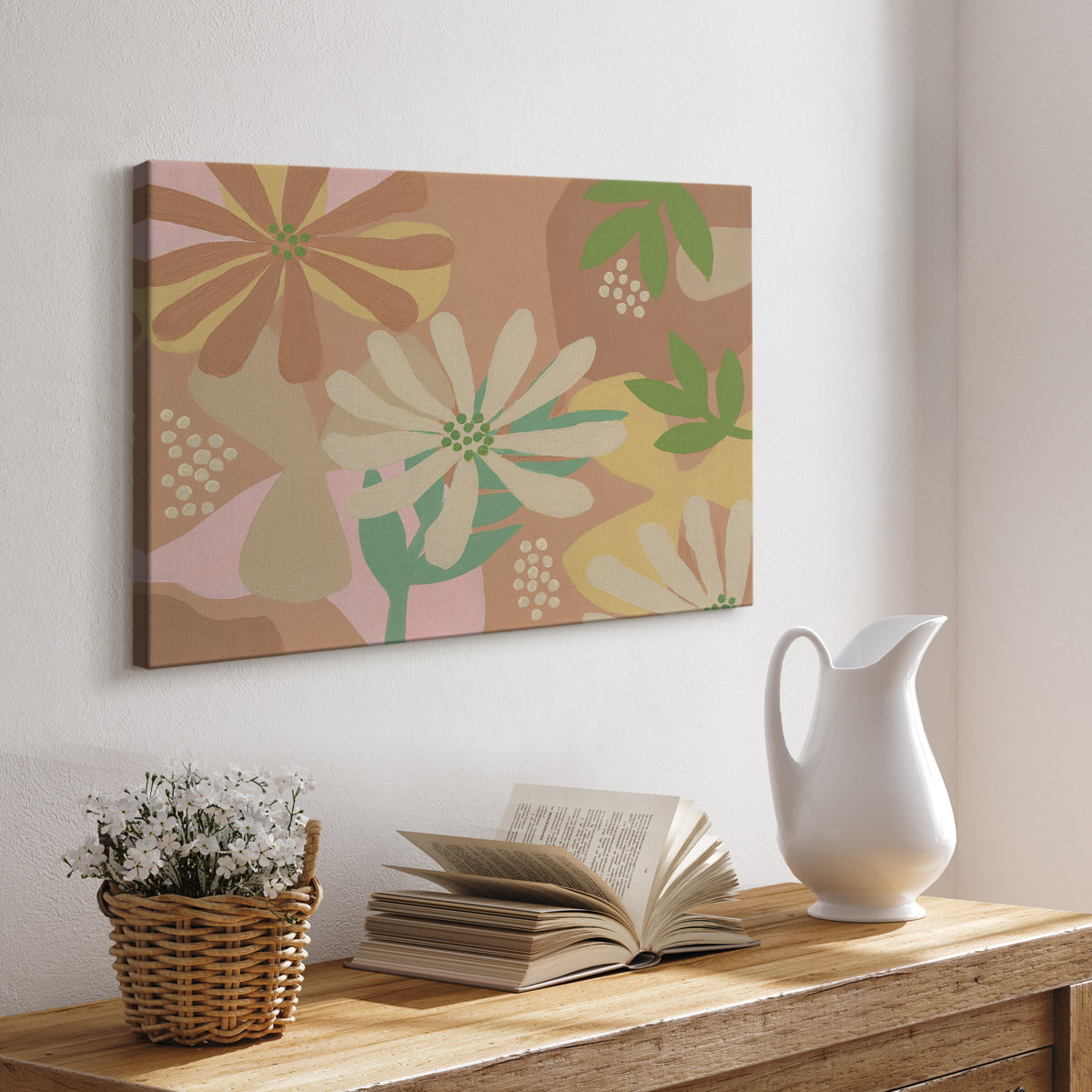 Neutral Blooms III - Canvas Art Print