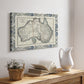Bordered Map of Australia - Canvas Art Print