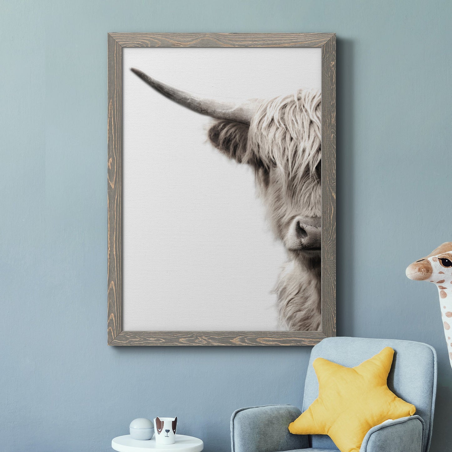 Highland Cattle - Premium Canvas Framed in Barnwood - Ready to Hang