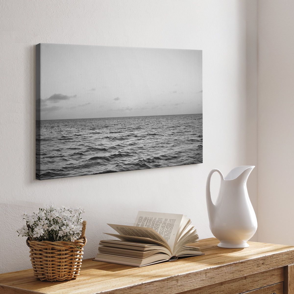 Rough Gray Sea Waves - Canvas Art Print