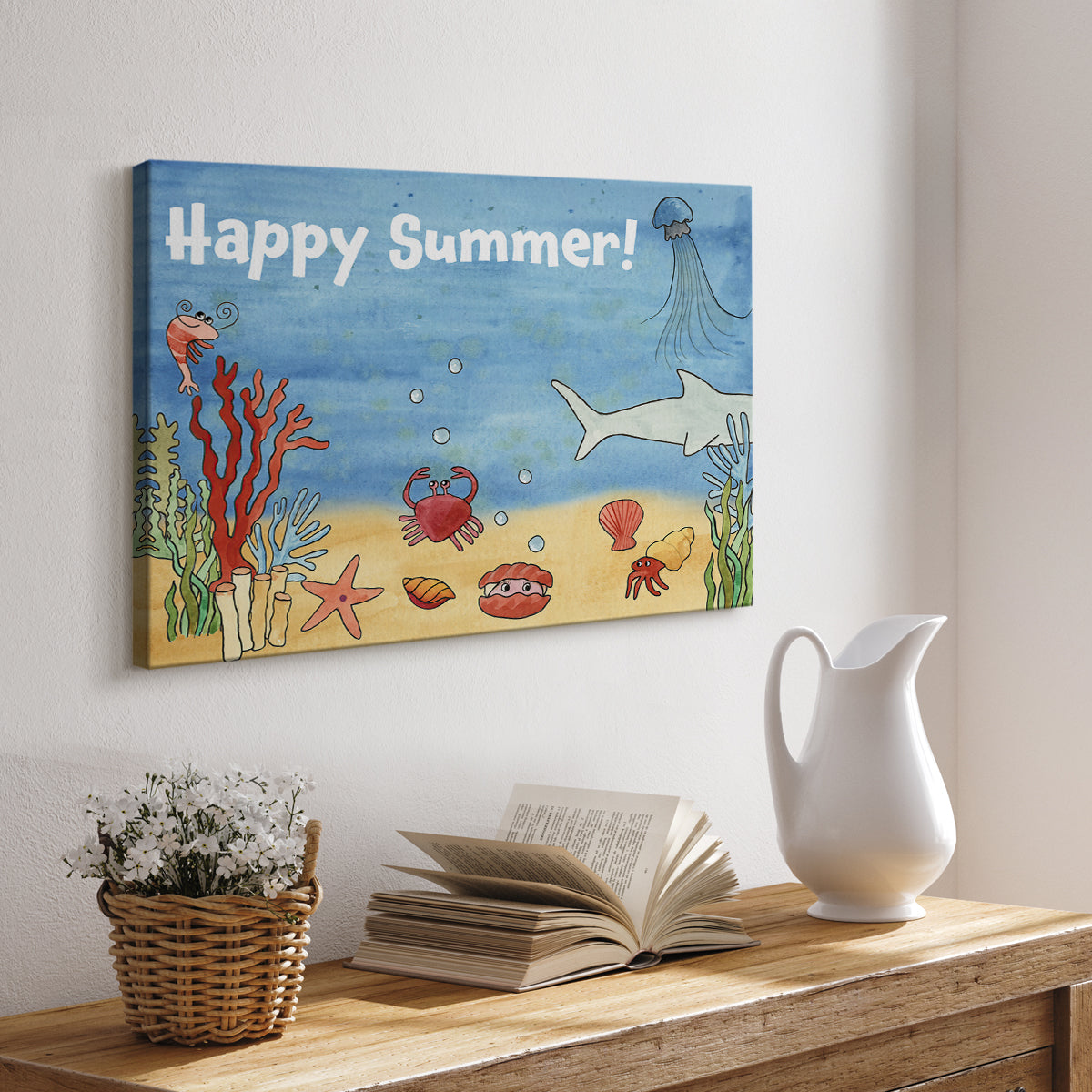Cute Sea Creatures I - Canvas Art Print
