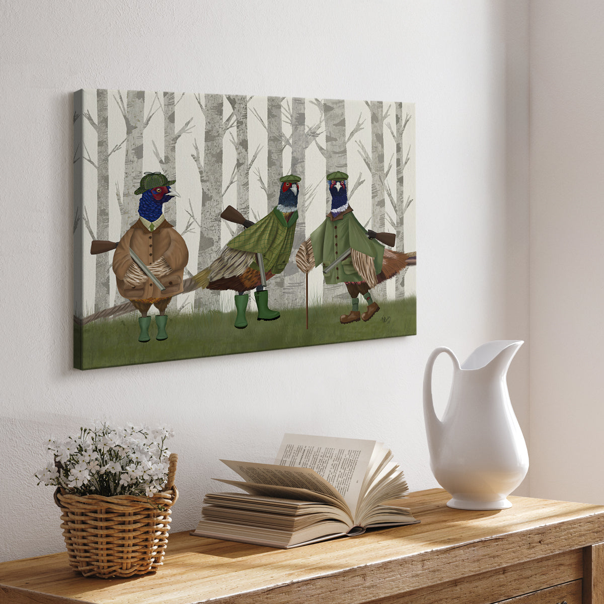 Pheasant Shooting Party Group 2 - Canvas Art Print