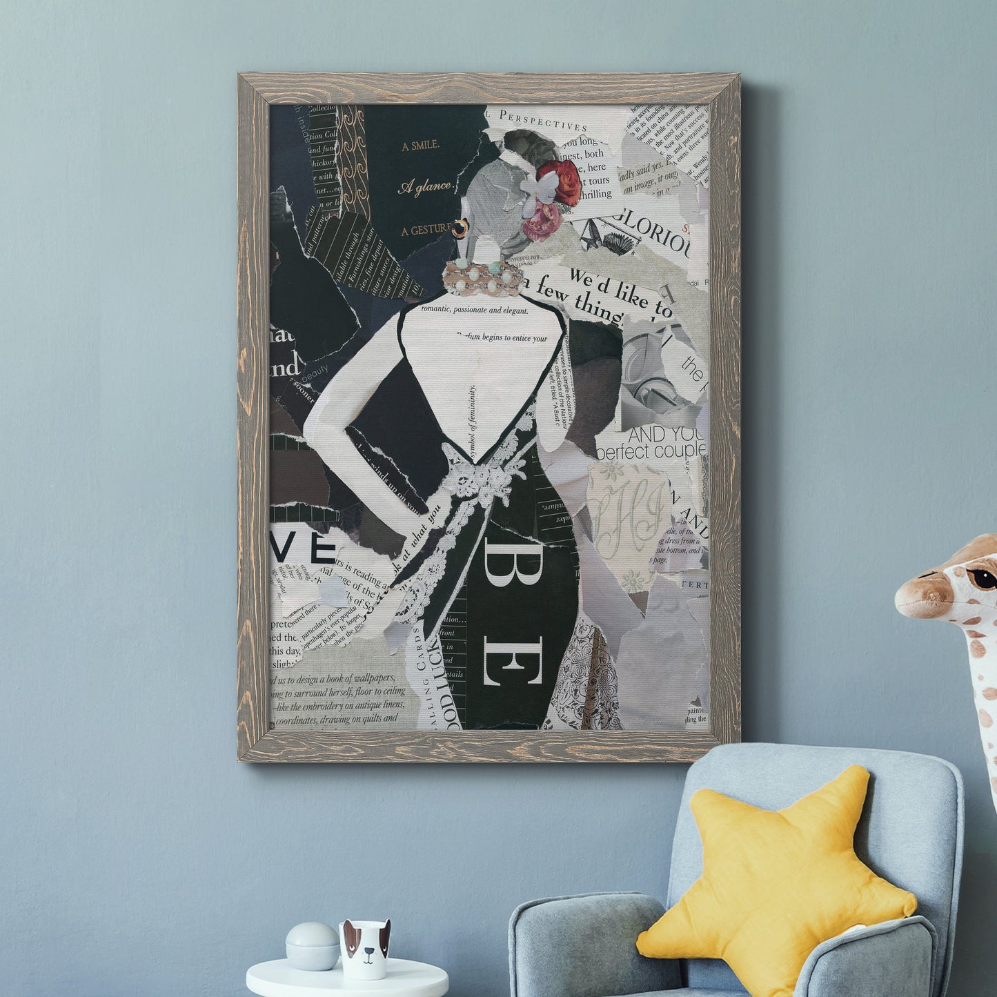 Fashion Mosaic II - Barnwood Framed Canvas Print