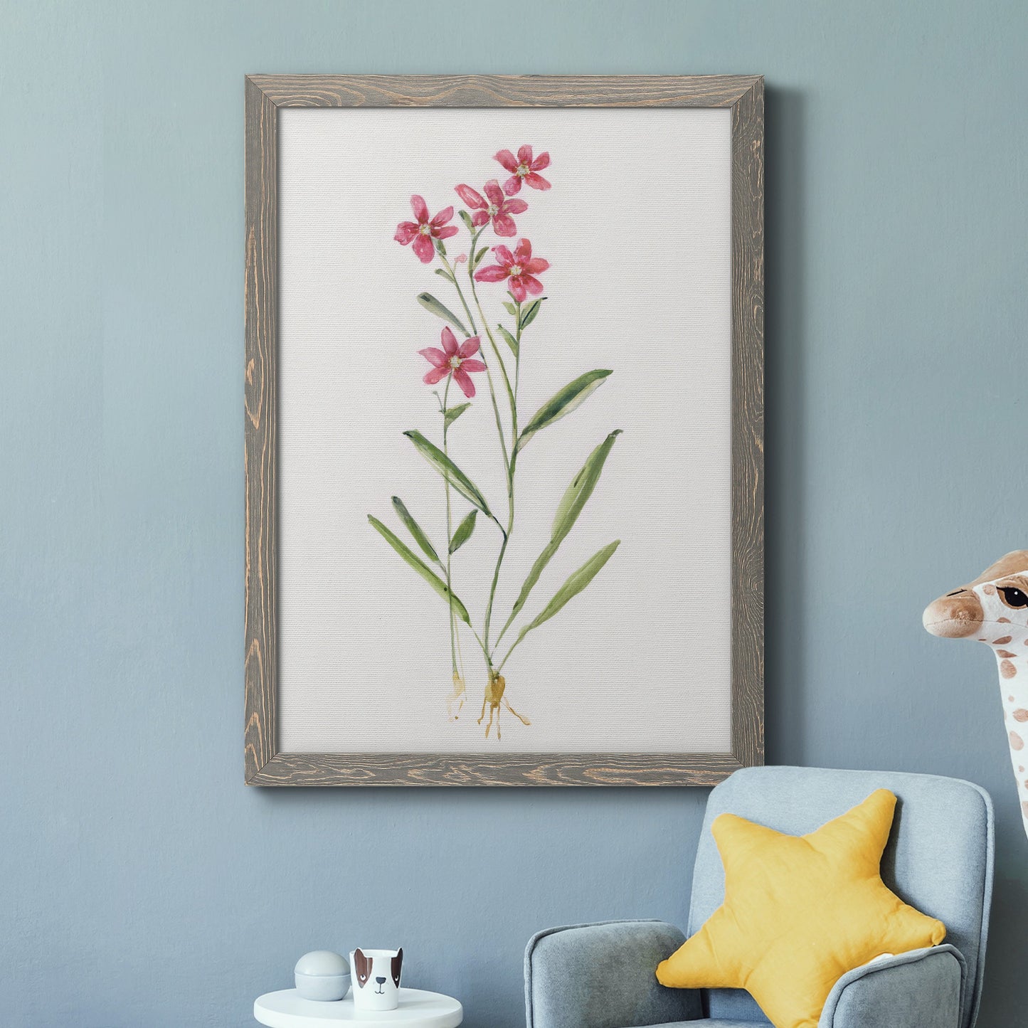 Delicate Pink II - Premium Canvas Framed in Barnwood - Ready to Hang