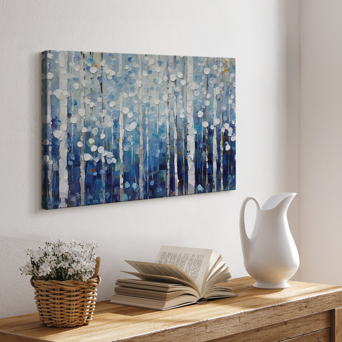 Blue Abstract Forest XXXVIII - Canvas Art Print