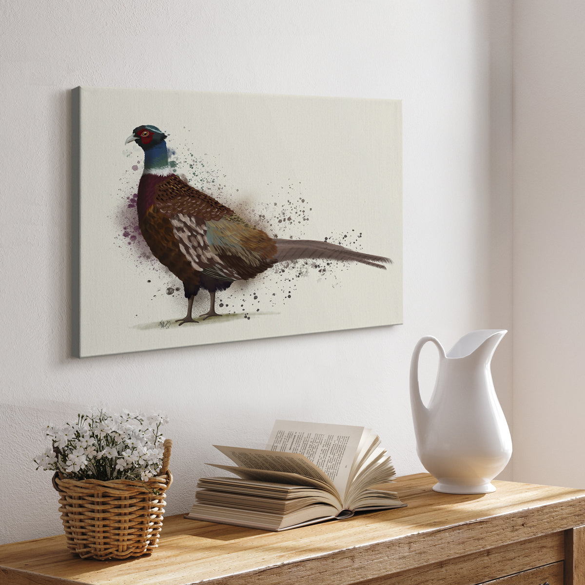 Pheasant Splash 1 - Canvas Art Print