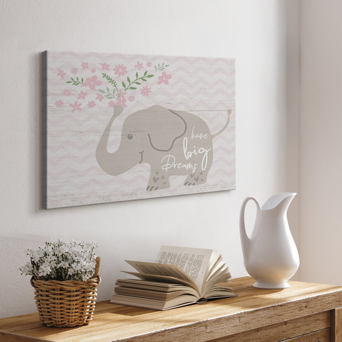 Floral Elephant - Canvas Art Print