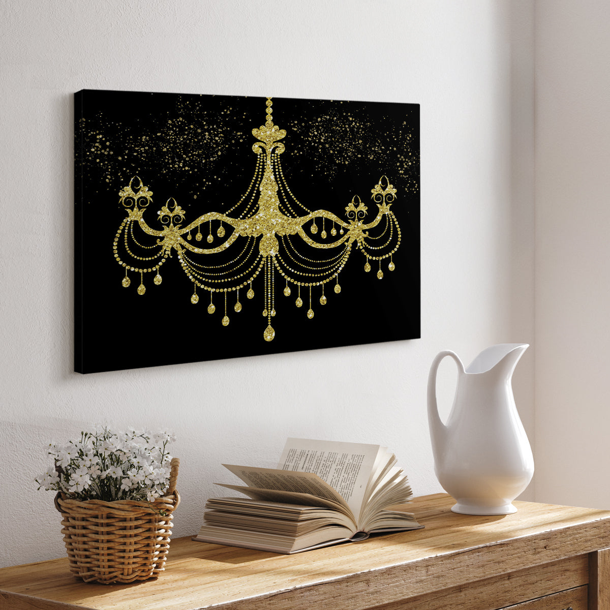 Golden Chandelier - Canvas Art Print