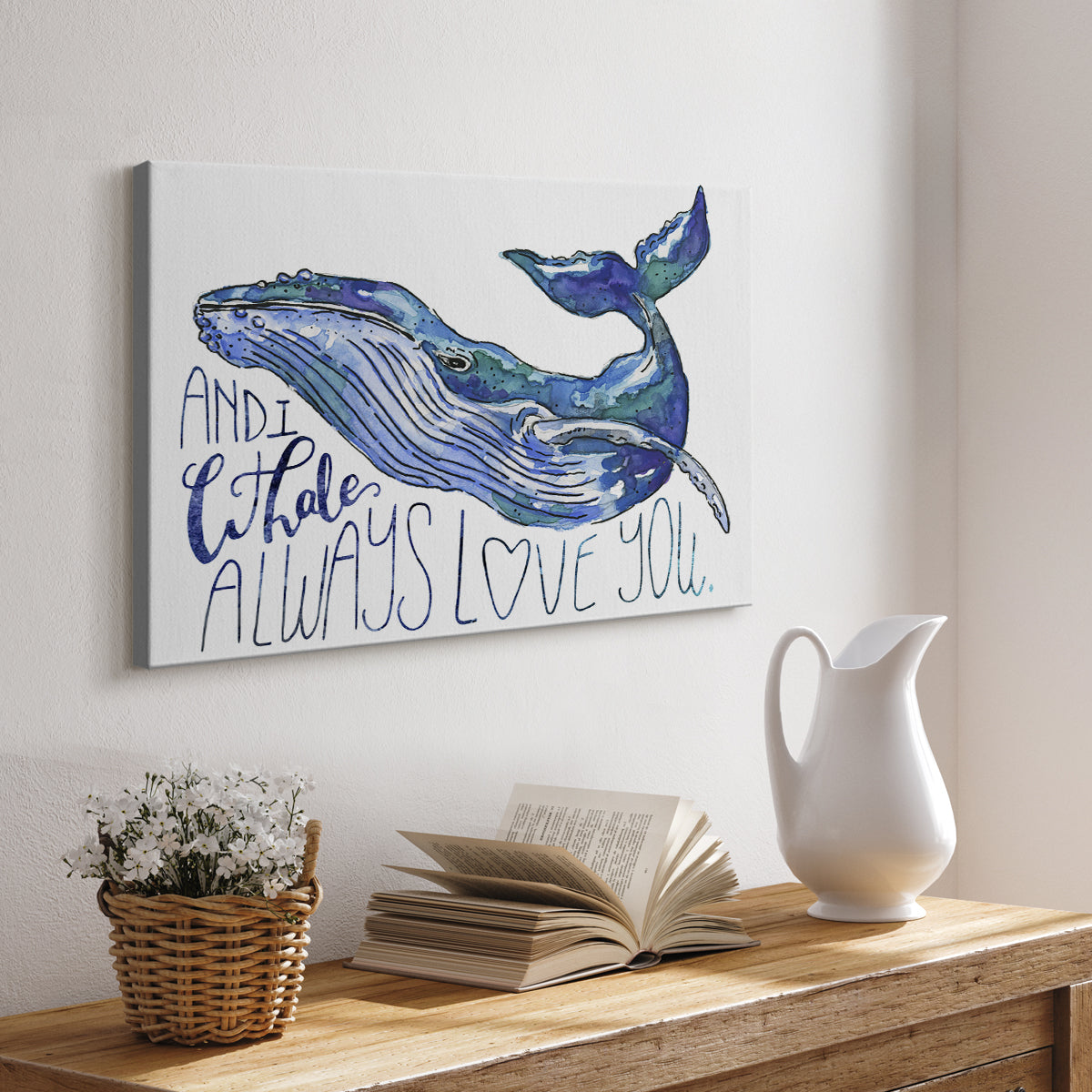 Whale Love I - Canvas Art Print
