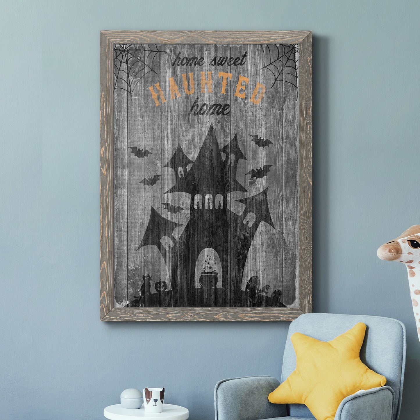 Haunted House - Premium Canvas Framed in Barnwood - Ready to Hang