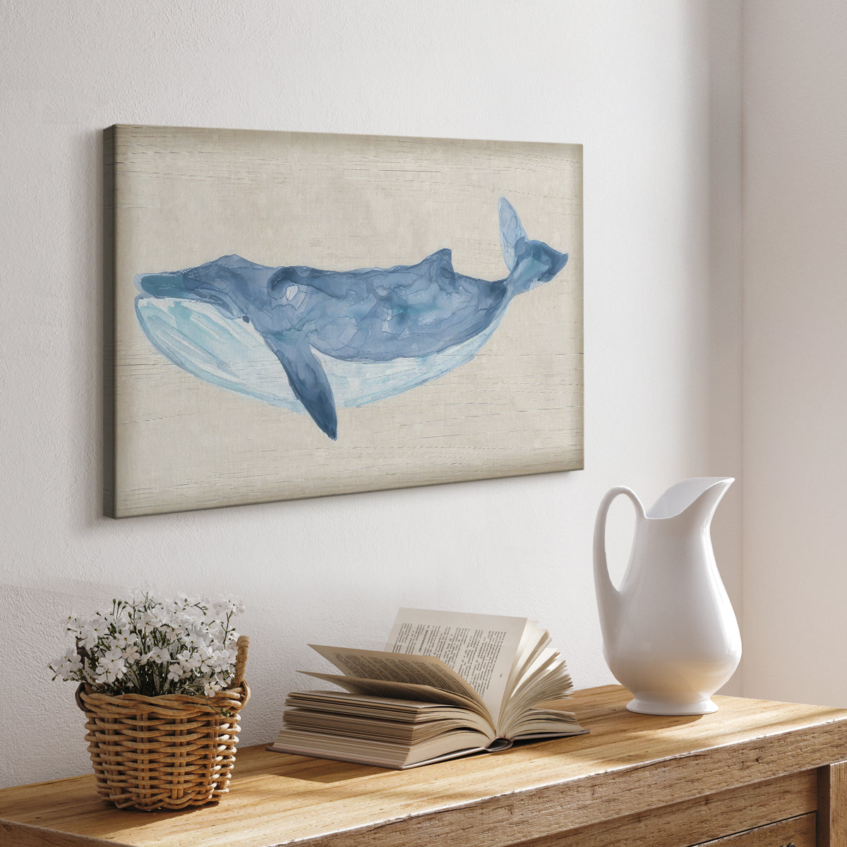 Rustic Whale II - Canvas Art Print