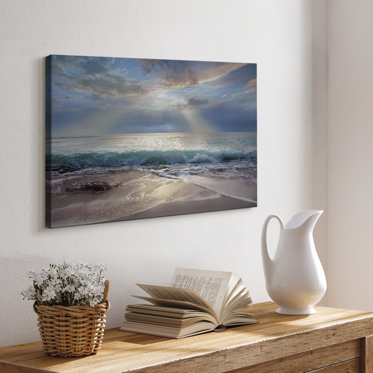 Aqua Blue Morning - Canvas Art Print