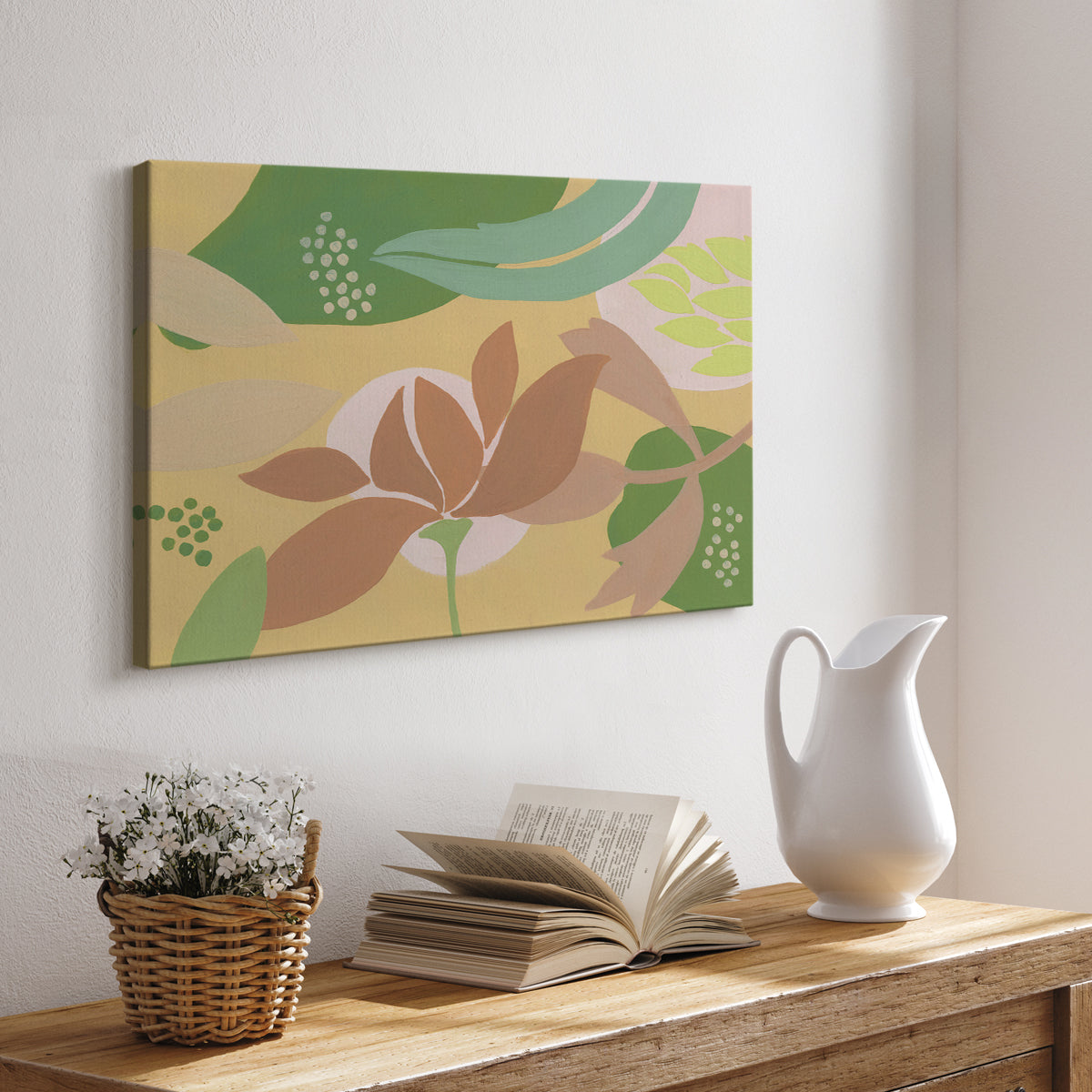 Neutral Blooms I - Canvas Art Print