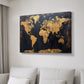 Gold and Navy Map V - Canvas Art Print