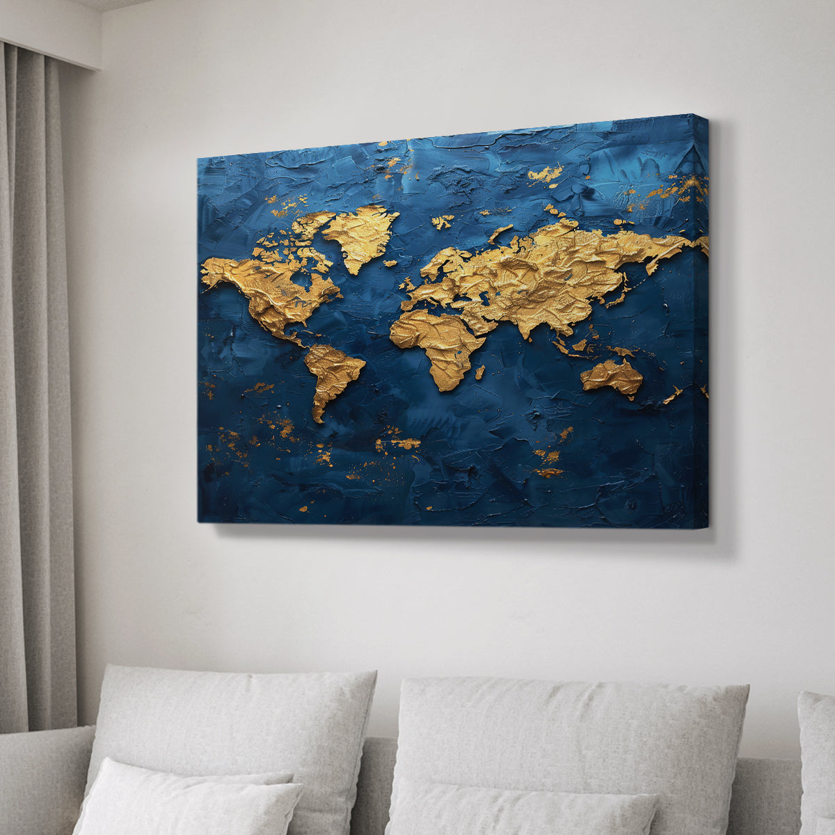 Impasto Map - Canvas Art Print