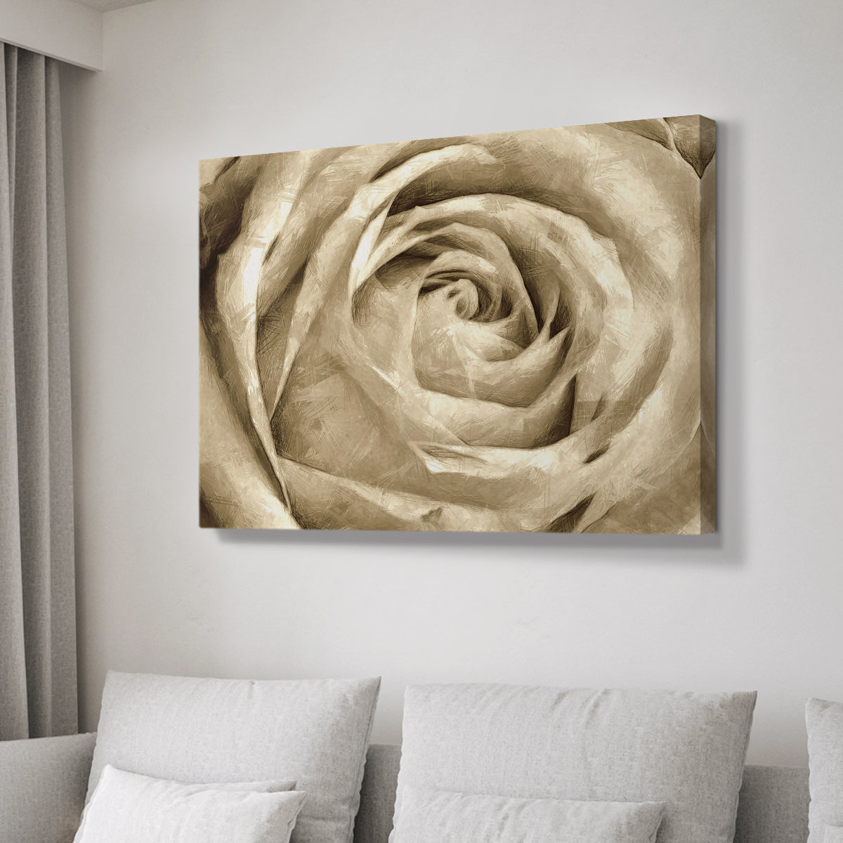 Neutral Wall Flower IV - Canvas Art Print