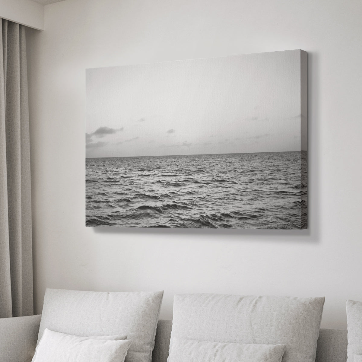 Rough Gray Sea Waves - Canvas Art Print