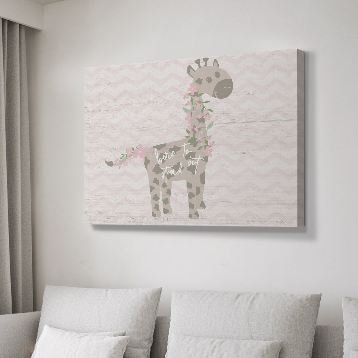 Floral Giraffe - Canvas Art Print