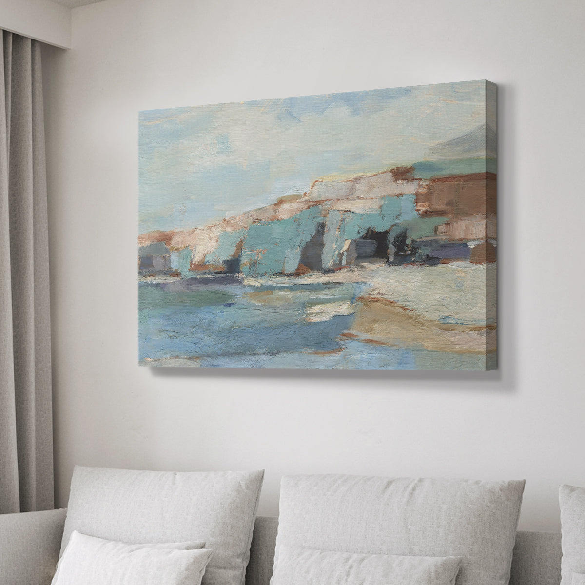 Turquoise Cliff Wall II - Canvas Art Print