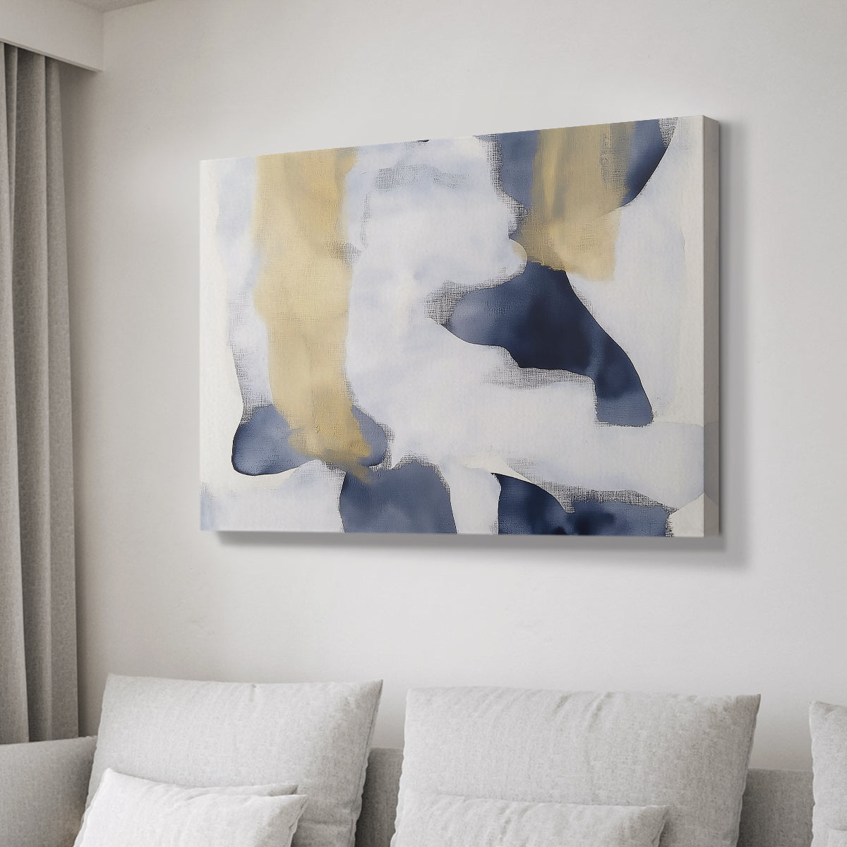 Blue and Gold Abstract CLII - Canvas Art Print