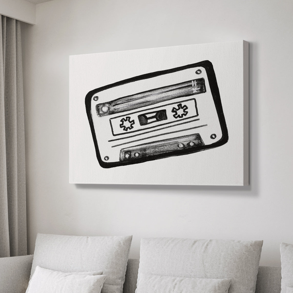Cassette Sketch - Canvas Art Print