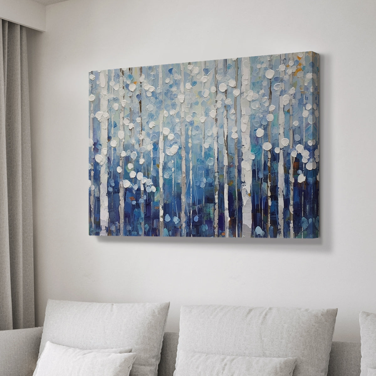 Blue Abstract Forest XXXVIII - Canvas Art Print