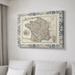 Bordered Map of France - Canvas Art Print