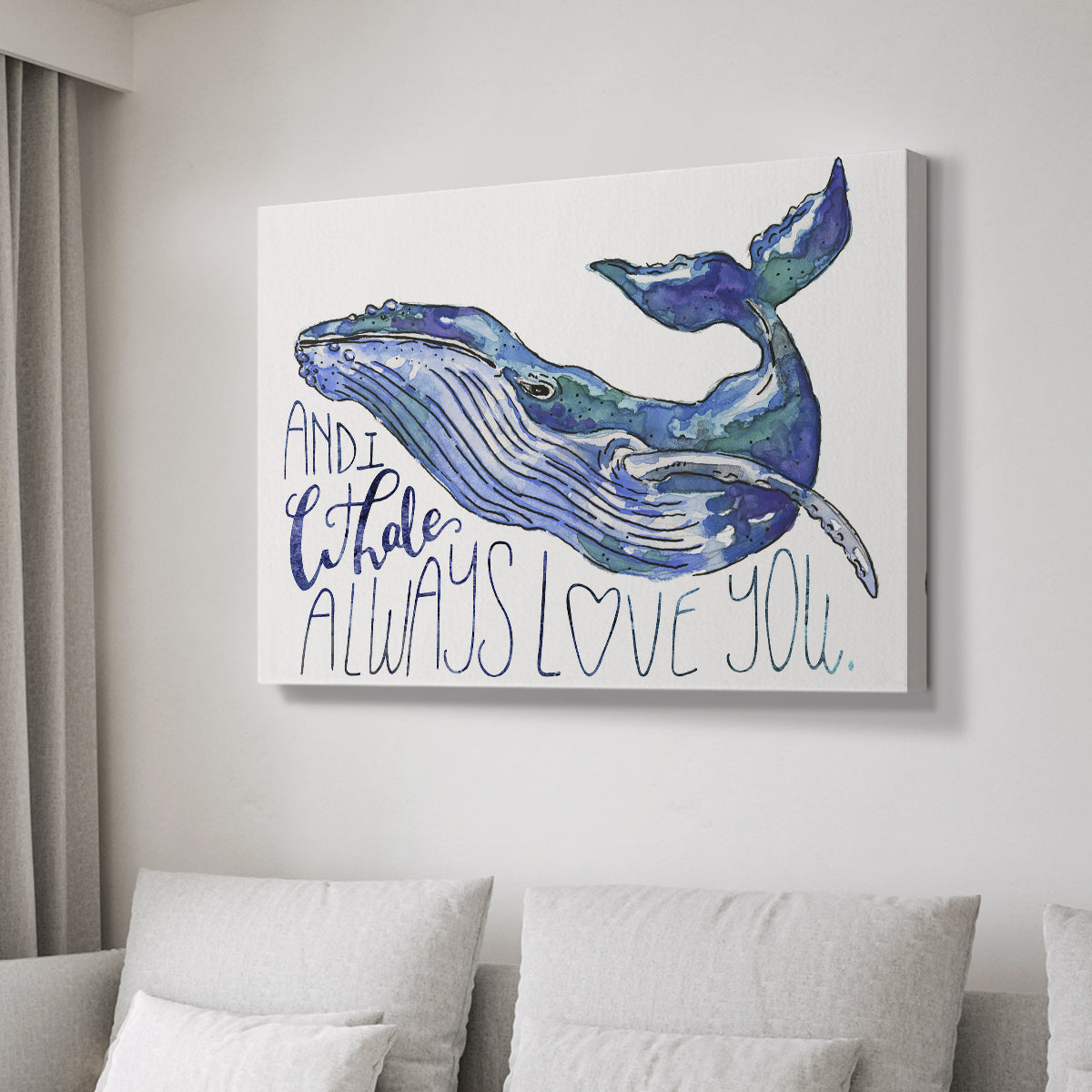 Whale Love I - Canvas Art Print