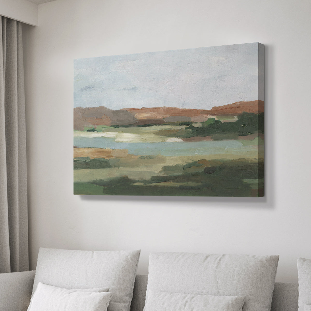 Autumn River Crossing I - Canvas Art Print
