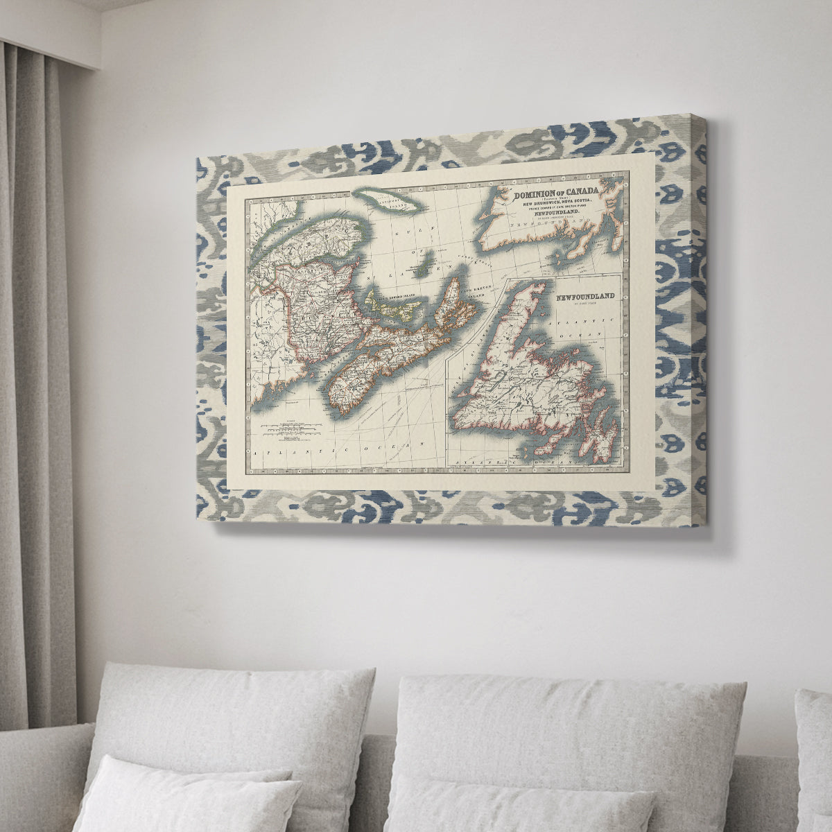 Bordered Map of Canada - Canvas Art Print